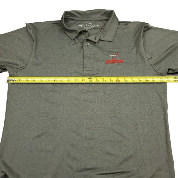 MIZZEN + MAIN Mens L Shirt Polo Performance Golf Gray Short Sleeve Capital One‎ - Picture 7 of 11